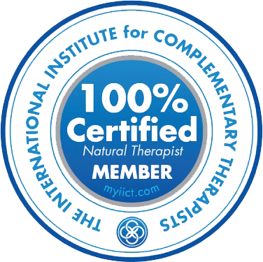 100% certified natural therapist member of The International Institute for Complementary Therapists.